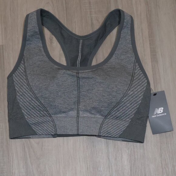 NWT New Balance Seamless Racerback Sports Bra – Gray – XL  MSRP $35  Brand - Picture 1 of 3